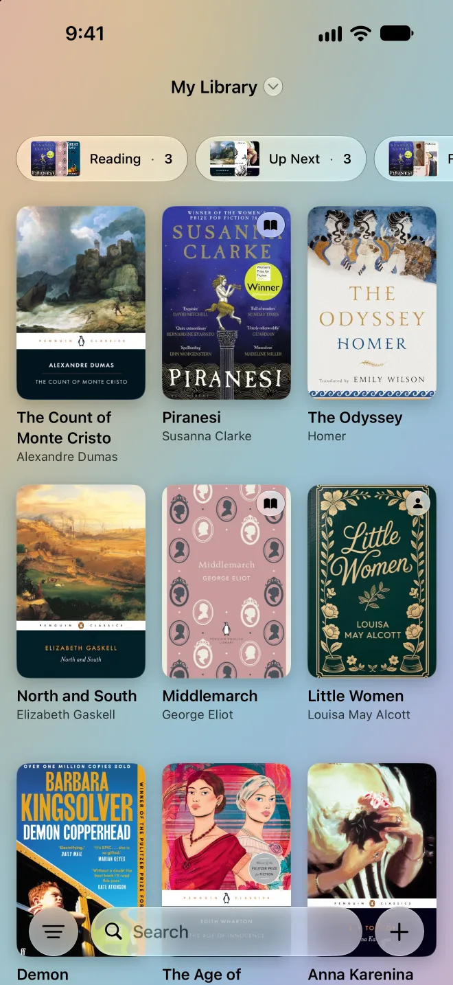 The same library on iPhone