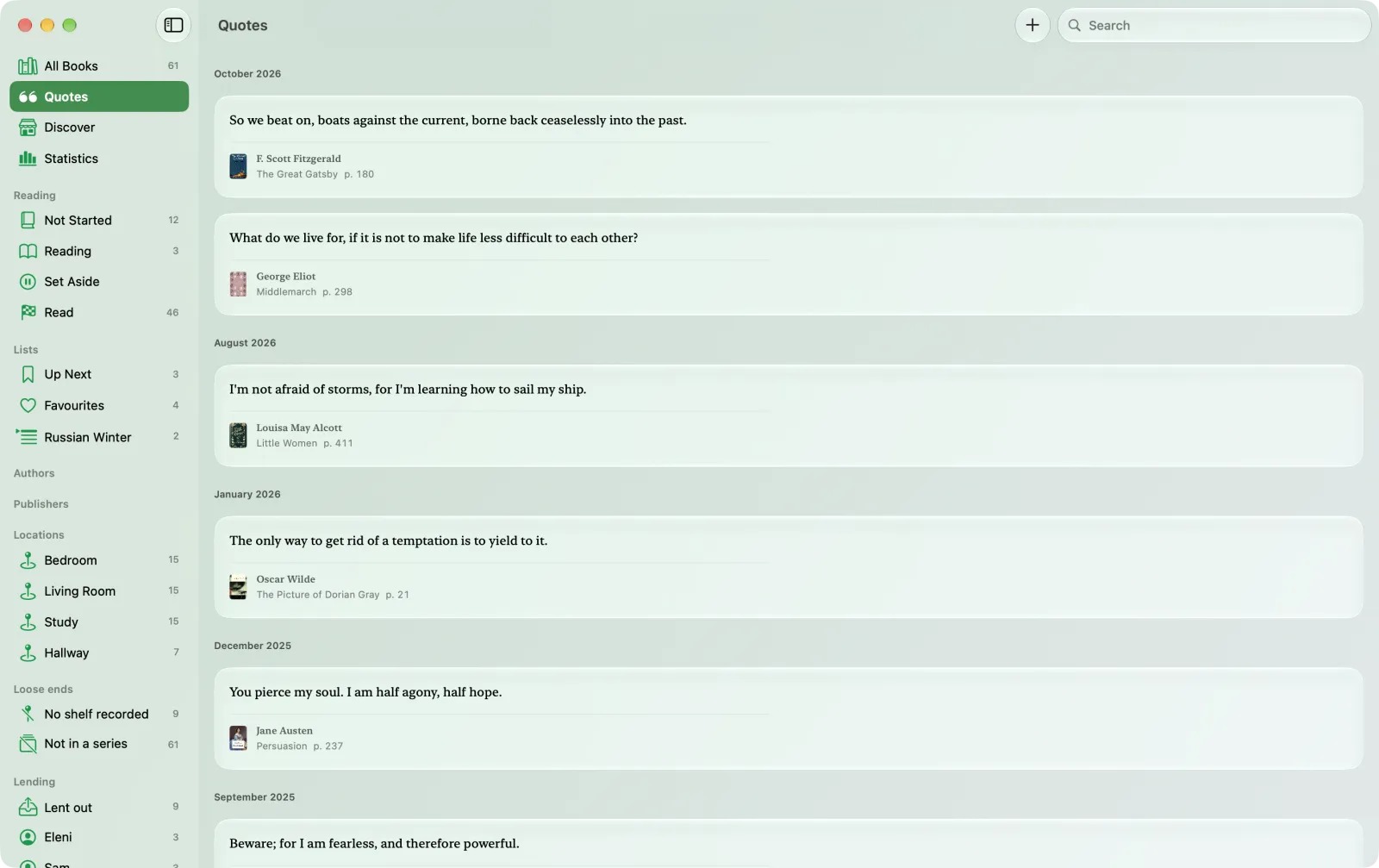 Saved quotes in Volumes on a Mac